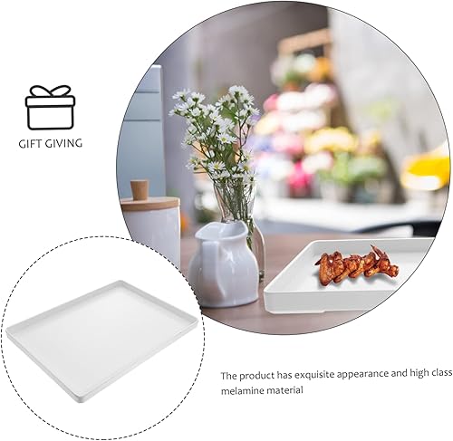 Miniatura 2 de GLEAVI Bandejas rectangulares para mesa de café, bandeja de servir bandejas para servir bandeja de alimentos, plato de postre, bandeja de comida de