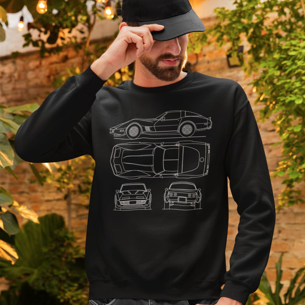 Chevy Vette C3 Stingray Blueprint męska bluza - retro koszula Roadster dla mężczyzn