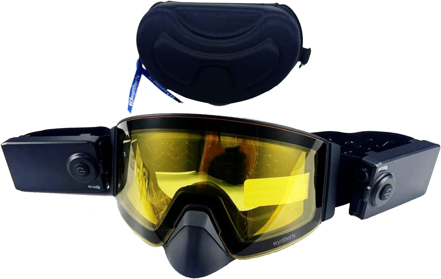 Heated Goggles Snowmobile Anti-Fog Magnetic Interchangeable Frameless 100% UV Lens OTG Electric Ski Goggle