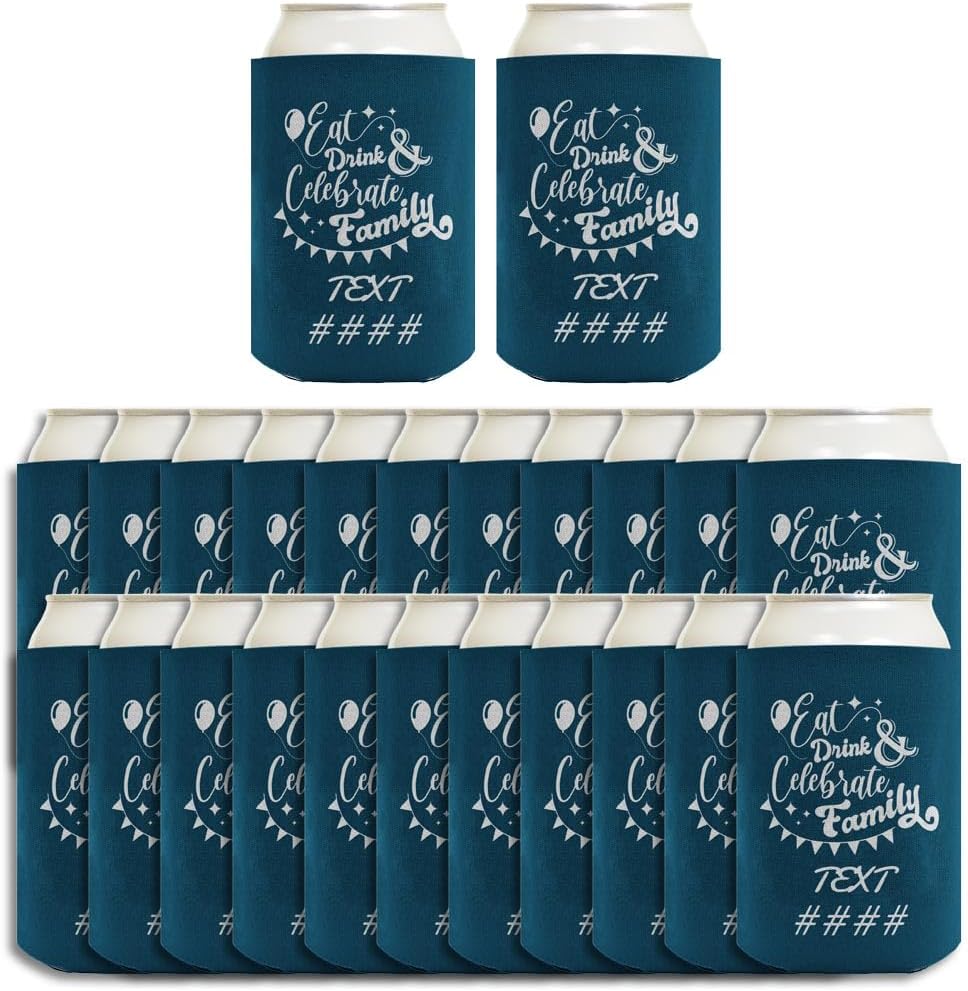 Family Reunion Decorations For Women Personalized Eat Drink Celebrate Family 24-Pack Personalized Can Drink Thermocoolers Party Pack
