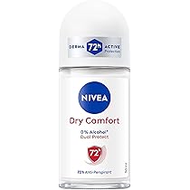 NIVEA Deodorante Roll on Dry Comfort 6 x 50 ml, Deodorante donna per una protezione sicura 72h, Deo roll on antitraspirante senza alcool e dermotestato per un’azione efficace ma delicata sulla pelle