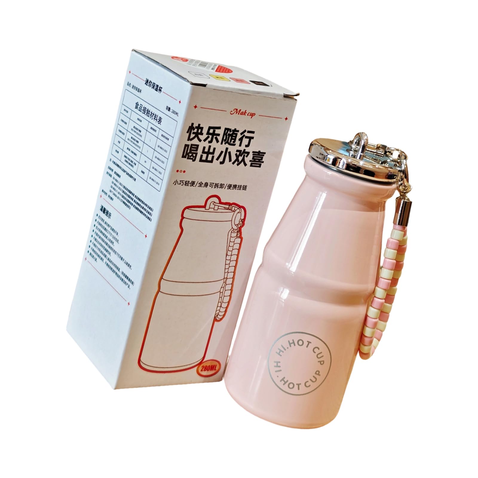 Kalttoy A Miniature Stainless Steels Milk Bottle Drinking Cup Insulated Vacuum Flask With Lanyard Keep Beverages Warm Or Cold Insulated Water Cup
