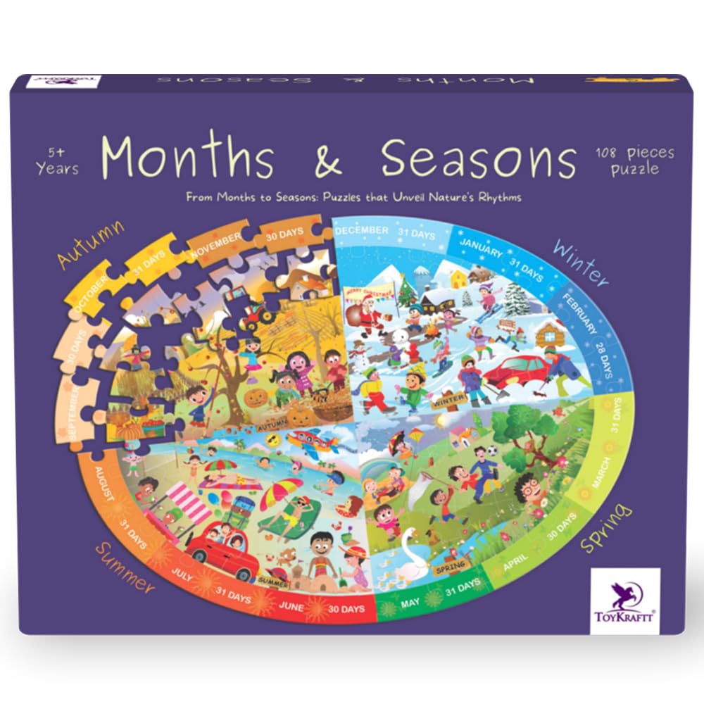 TOYKRAFTT Puzzles 5 Year Old Montessori Games, Toddler Puzzles for Boys and Girls Educational Games Age of 5 Years Above, Four Seasons Jigsaw Puzzle for Birthday Return Gifts Months & Seasons