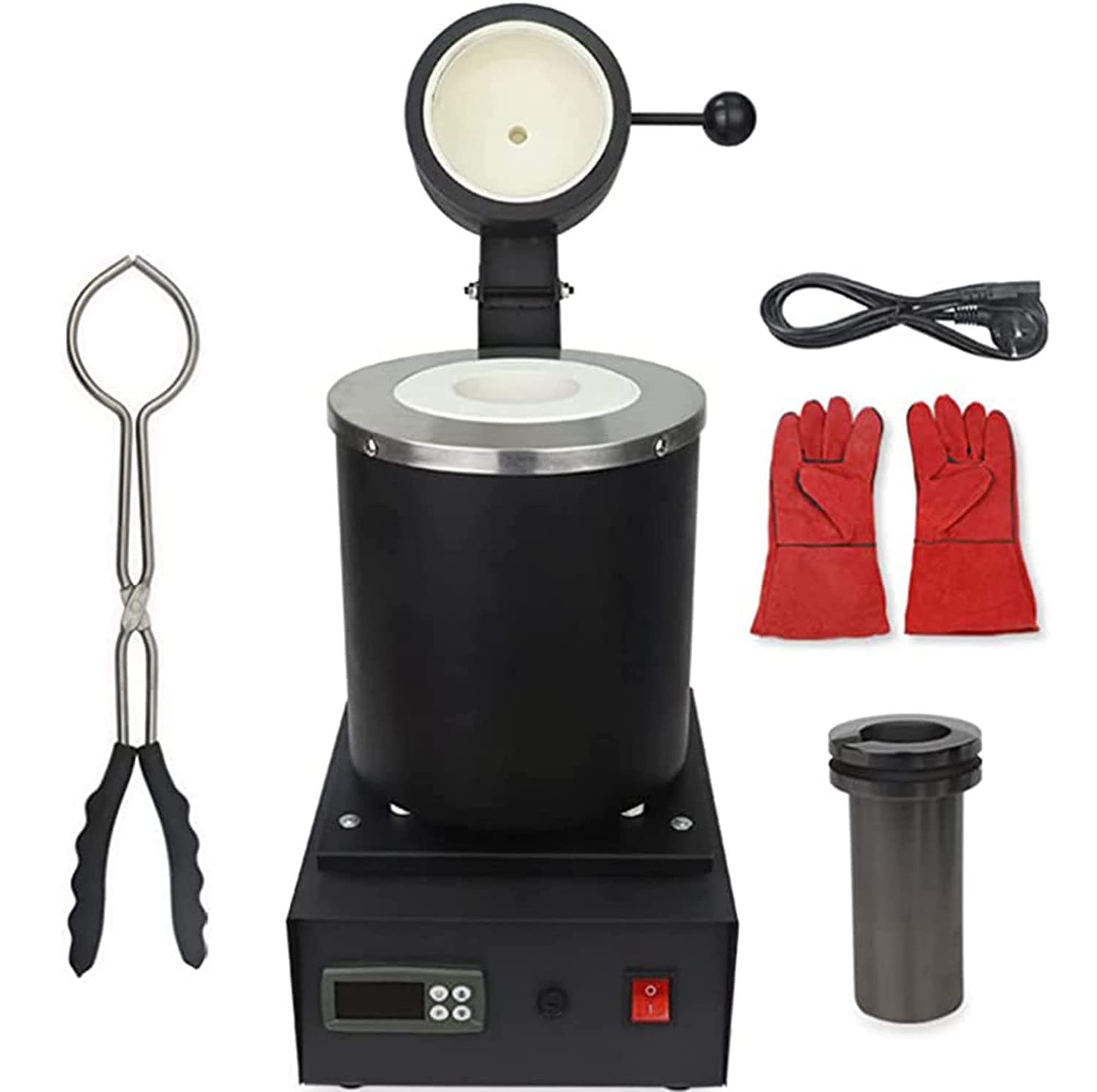 Horno de fusión por inducción de hierro y acero a 220 V con protector de malla