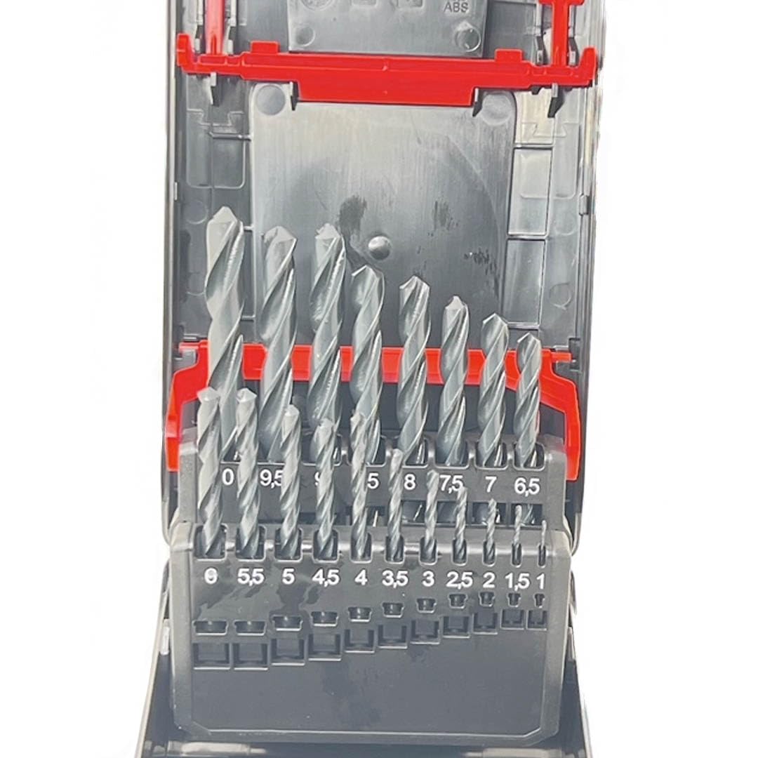 Wuerth - Juego de brocas en espiral HSS DIN 338 TIPO RN 118° 19 piezas 1-10mm en caja, surtido 0625000019