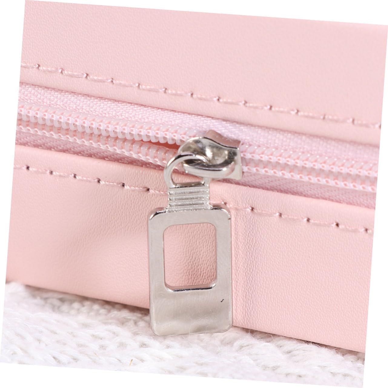 MRKU 1 pz Scatola da Viaggio con Cerniera Solido Cerniera Organizzatore di stoccaggio in Pelle a Strato Singolo Custodia di stoccaggio in PU Custodia per Accessori Scatola per Gioielli