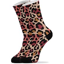 Pigsaly Novelty Socks For Men Women Cartoon Leopard Prints Funny Crew Socks Dress Socks Gifts 1 pair
