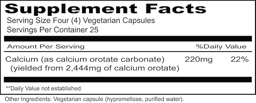 Miniatura 2 de Priority One Vitaminas - Orotato de Calcio -100 Cápsulas Vegetarianas - Suplementación de calcio para huesos fuertes*