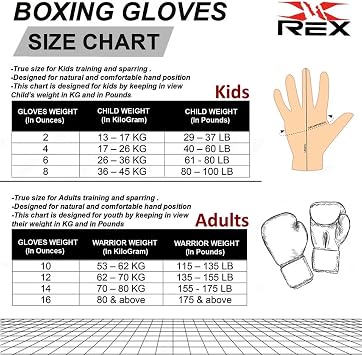 REX Lace up Boxing Gloves, Pro Training Sparring, Maya Hide Leather, Muay Thai MMA Kickboxing, Men Women Adult, Heavy Punching Bag Focus Mitts Pads Workout, Ventilated Palm,
