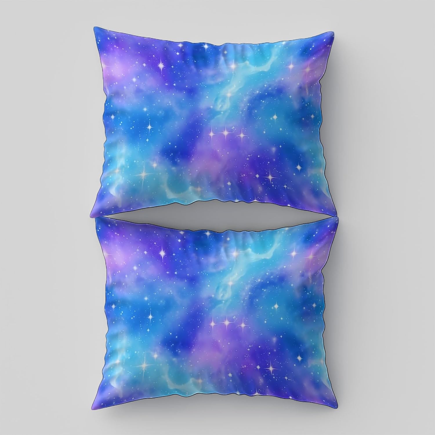 Blue Duvet Cover Set for Kids Boys Girls - Double Size Decorative Quilt Cover, Dream Glitter Starry Sky Bedding Set Lightweight Microfiber Comforter Cover with 2 Pillow Shams