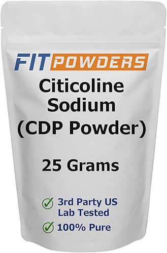 Citicolina en polvo, CDP colina en polvo 0.88 oz 100% puro con cuchara, suplemento cognitivo para la memoria y el aprendizaje (0.88 onzas)