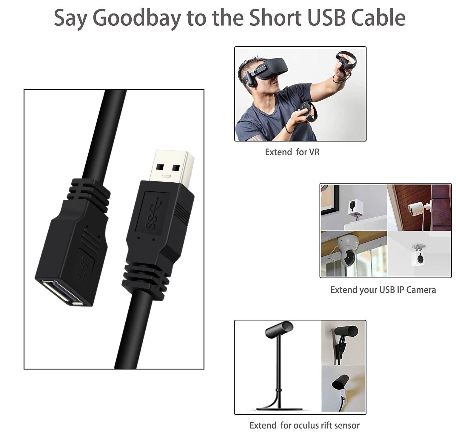 FEDUS USB Extension Cable,USB 2.0 Extension Cable,USB Extension Cable for pc,USB Cable Extension, USB Extender,USB 2.0 Extender Cable, USB 2.0 Extension Cable,USB Cable tv Connect Cable for tv, 3M — Amazon image 7