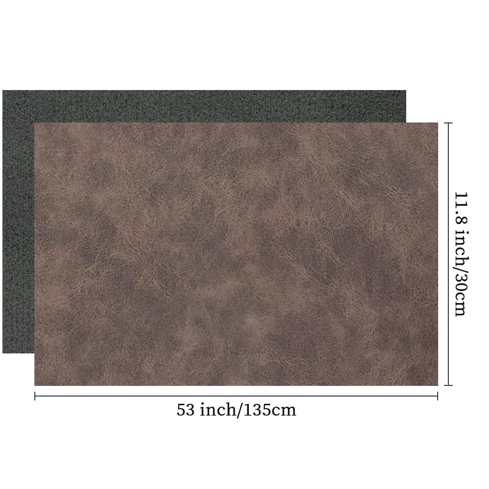 XHT Suede Faux Leather Fabric 30x135cm Waterproof Synthetic PU Leather for Earrings Pouches Hair Bows Making (Dark Brown) - Image 4