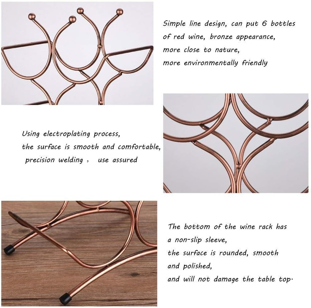 Wine Rack 3-Layer Stackable Wine Rack - Classic Wine Rack - Suitable for Bars Cabinets Pantry Etc. - 6 Bottles Metal