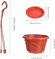 Vista 3 de DOITOOL Macetas colgantes de plástico, maceta de jardín, 10 juegos de macetas colgantes pequeñas, cesta colgante de orquídeas para jardín