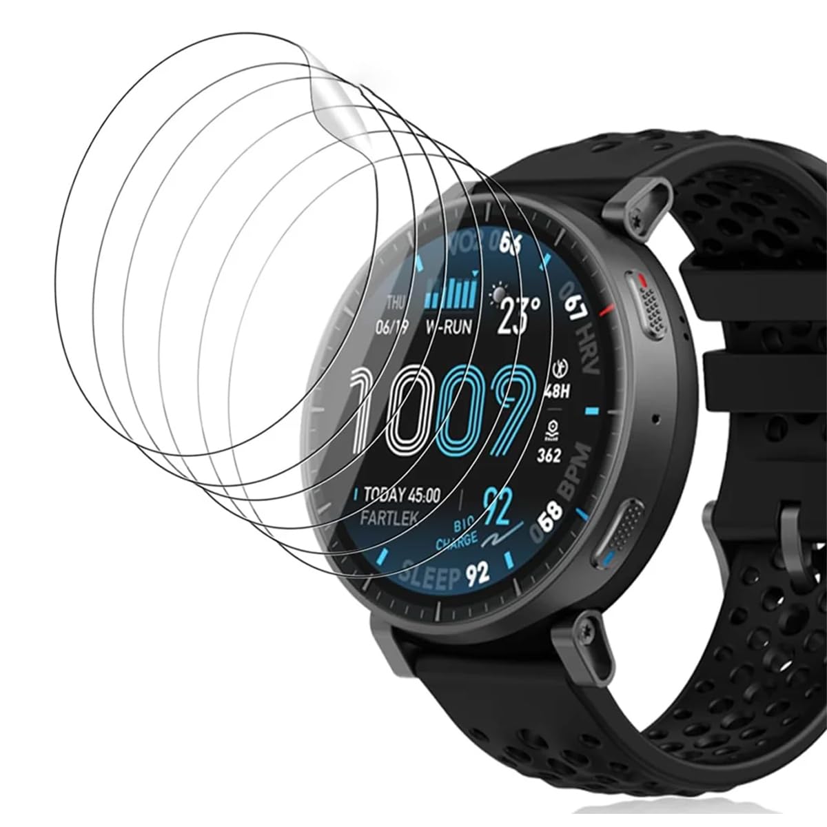 5pcs Película hidrogel Protector de pantalla para Ama-zfit Balance 3, Smartwatch Película tpu de protección transparente flexible de alta definición