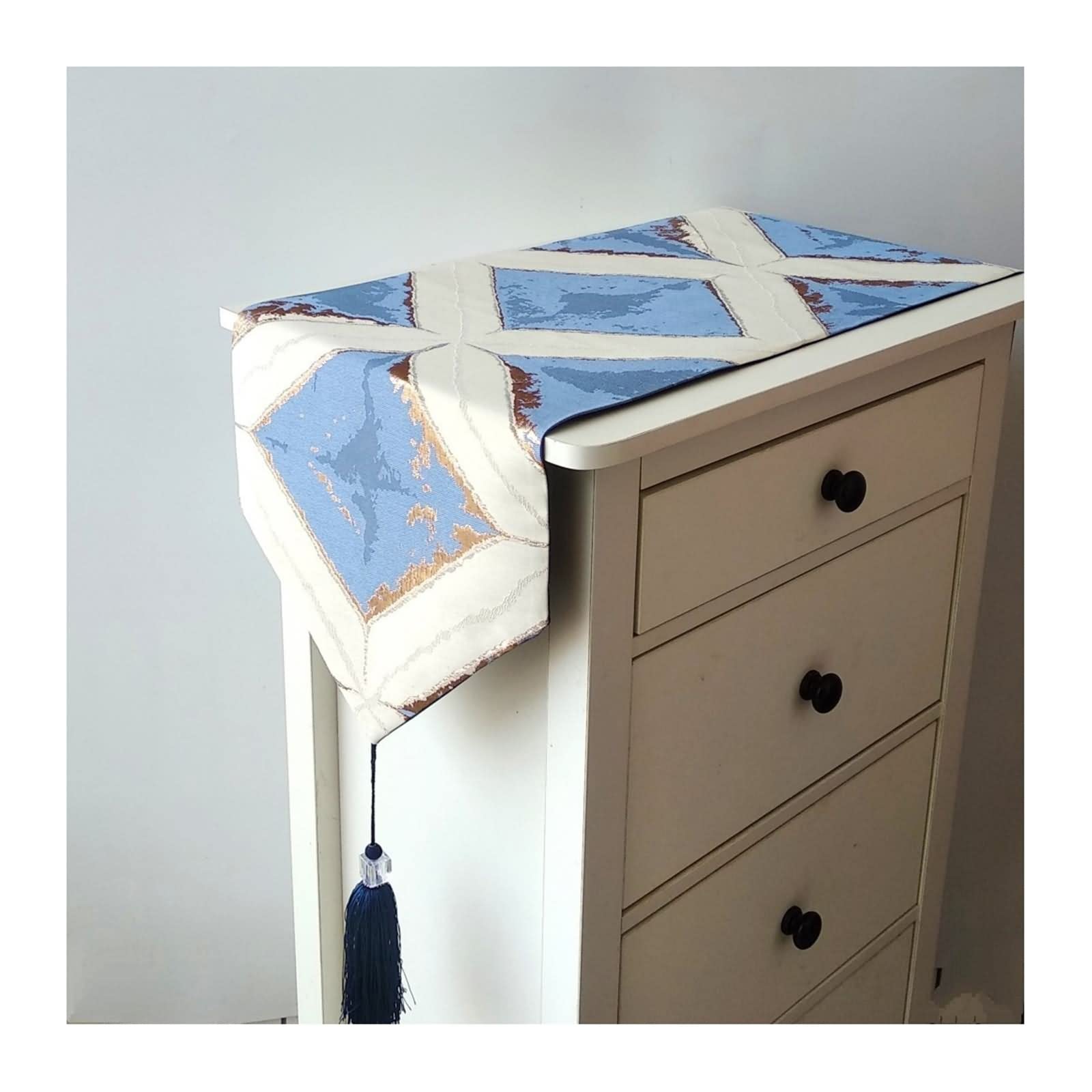 Camino de Mesa Navideño, Centros Decorativos de Mesa Boda Plaza Grande Moderna Azul Sabana de Algodon 32x120CM