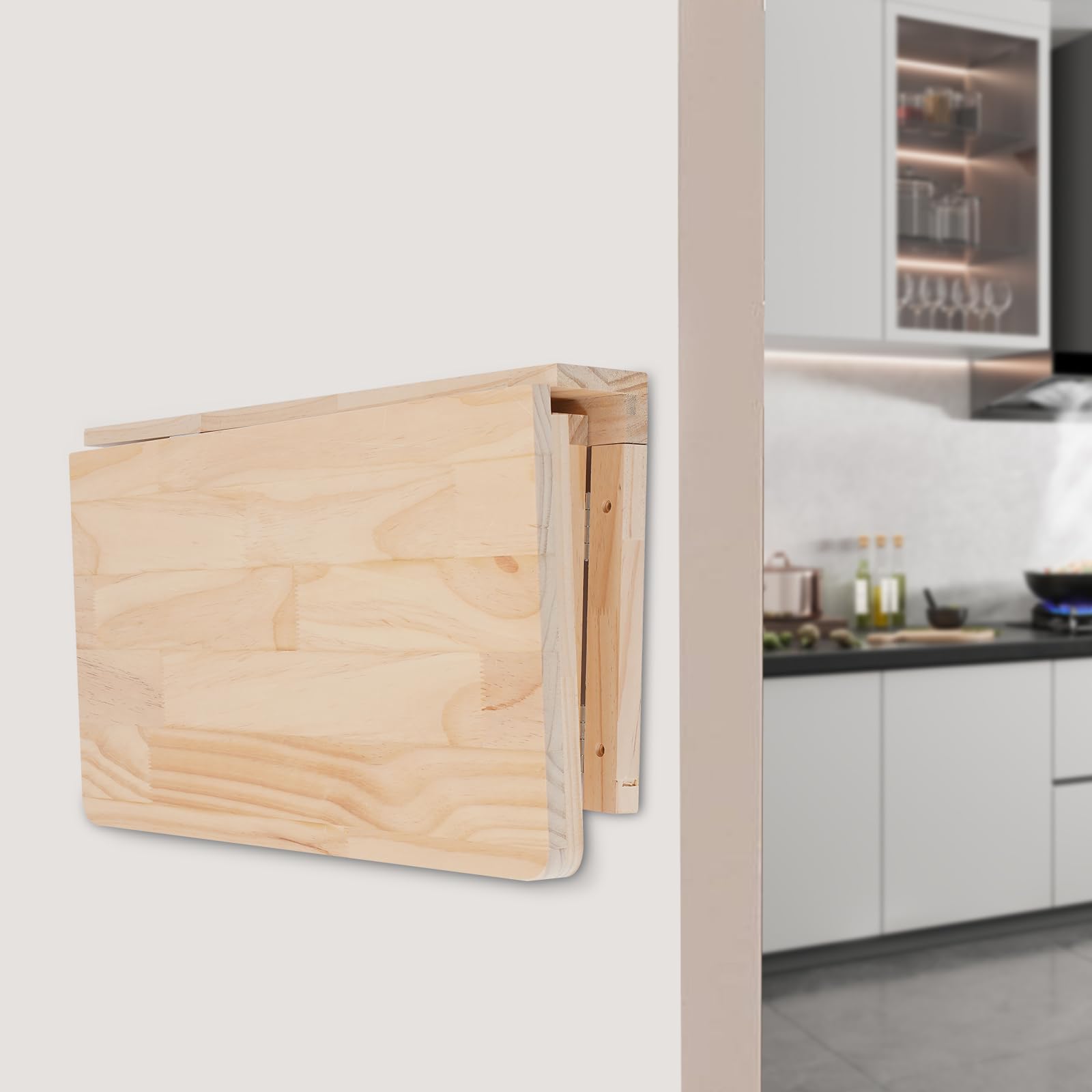 Wandklapptisch Wandmontierter Klapptisch Wandtisch Klappschreibtisch Computertisch Schreibtisch Kiefernholz Platzsparende MöBel für Wohnwagen Lager Garage Wohnzimmer Schlafzimmer usw (60*40*24cm)