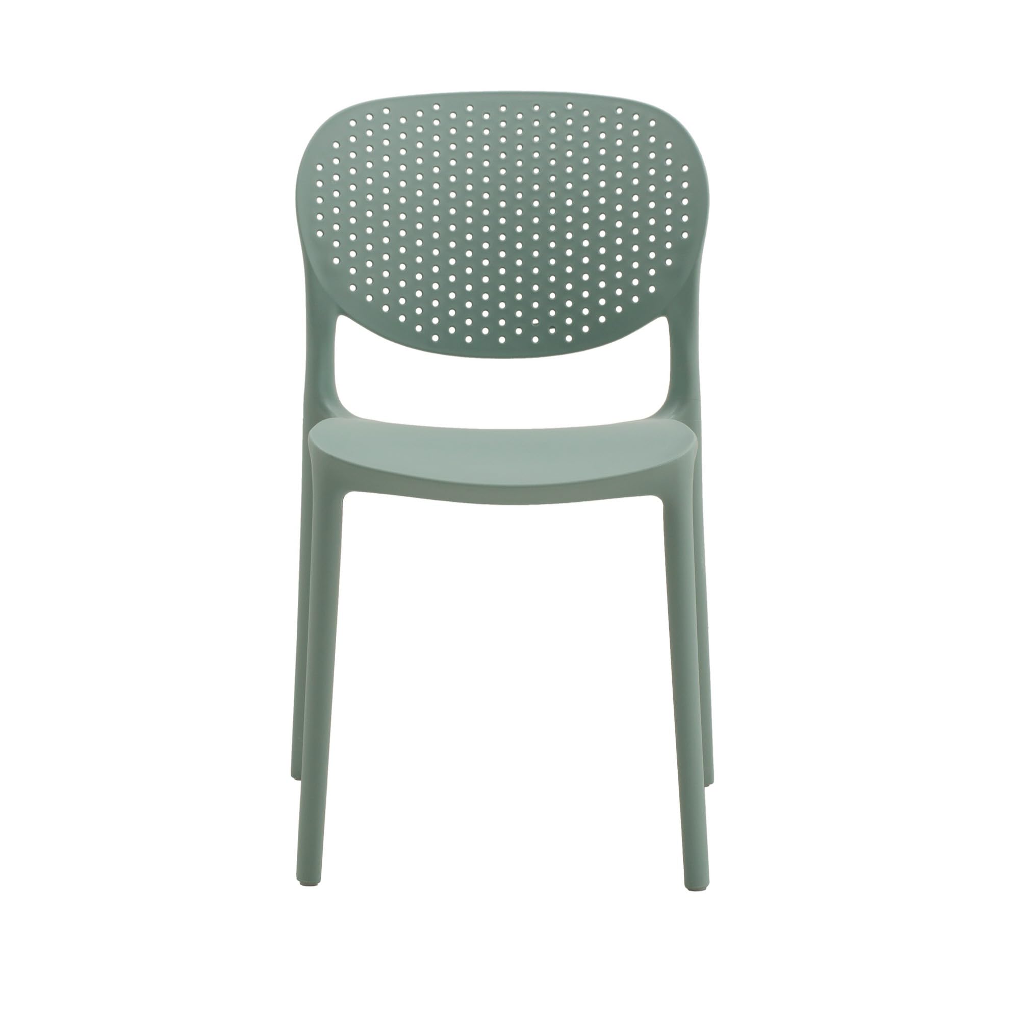KONTE.DESIGN Juego de 4 sillas MAIORCA de Polipropileno Verde, apilables