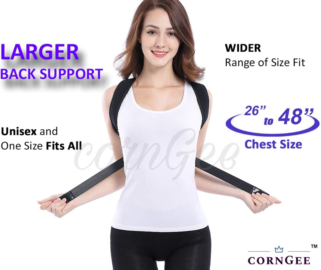 cornGee FDA Registered Posture Corrector for Women Men, Back Posture Corrector Women Men, Unique Design Spine and Back Support, Comfortable Posture Trainer, Adjustable Back Straightener, Posture Corrector Upper Back Brace, Back Brace for Posture Correction (Upgraded)