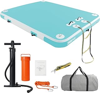 JYMRYLQ Aufblasbare Dock Schwimm Plattform Wasser Bade Insel 2/4/6 Personen für Boot Teich Pool See