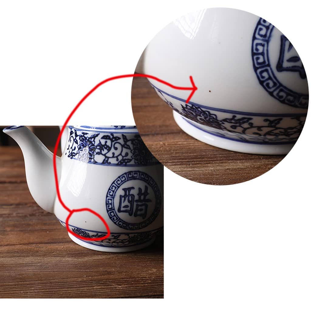 Juego de Botellas para condimentos, vinagrera de cerámica con Tapa, aceitera, Estilo Retro Chino, para Restaurante, condimentos, hogar