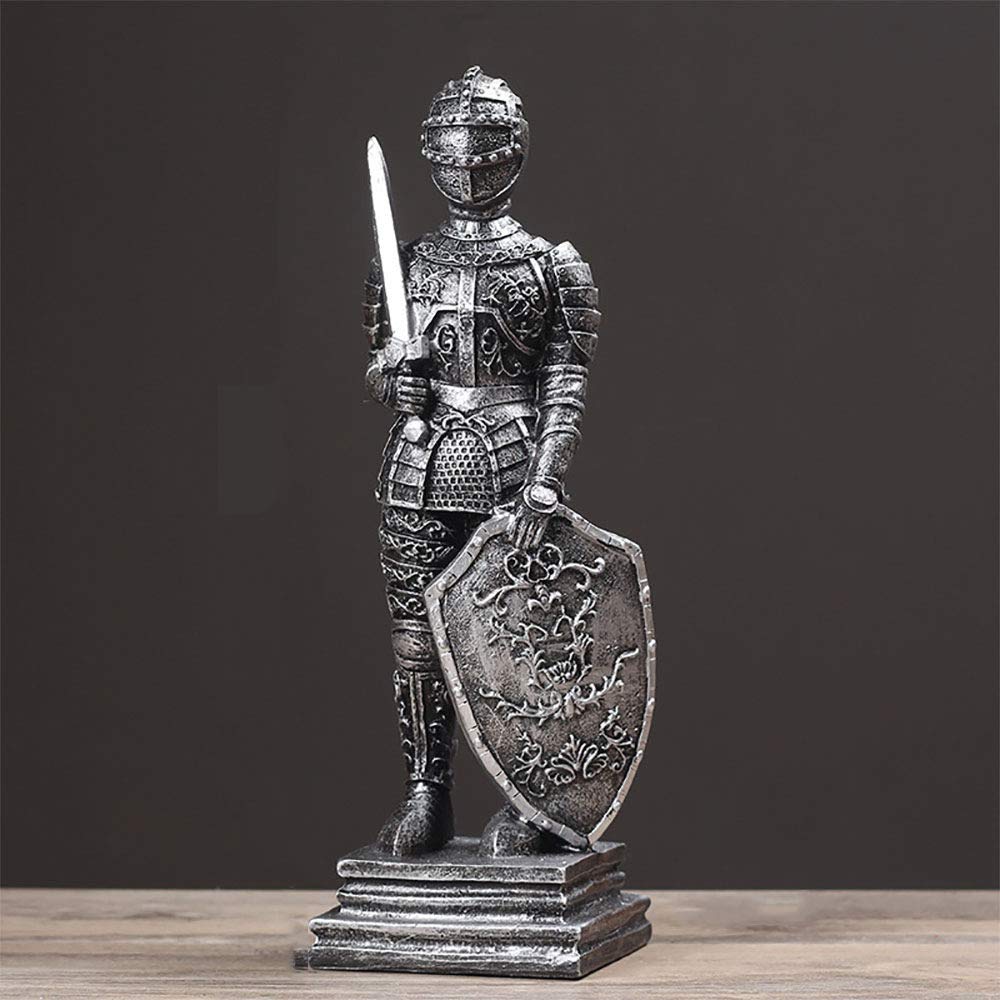 suneagle Home Decorations,American Retro Roman Soldiers,Character Simulation Sculptures,Resin Tabletop Ornaments,Used In Home, Living Room,Tv Cabinet,Window Props,Display Crafts,Silver-D