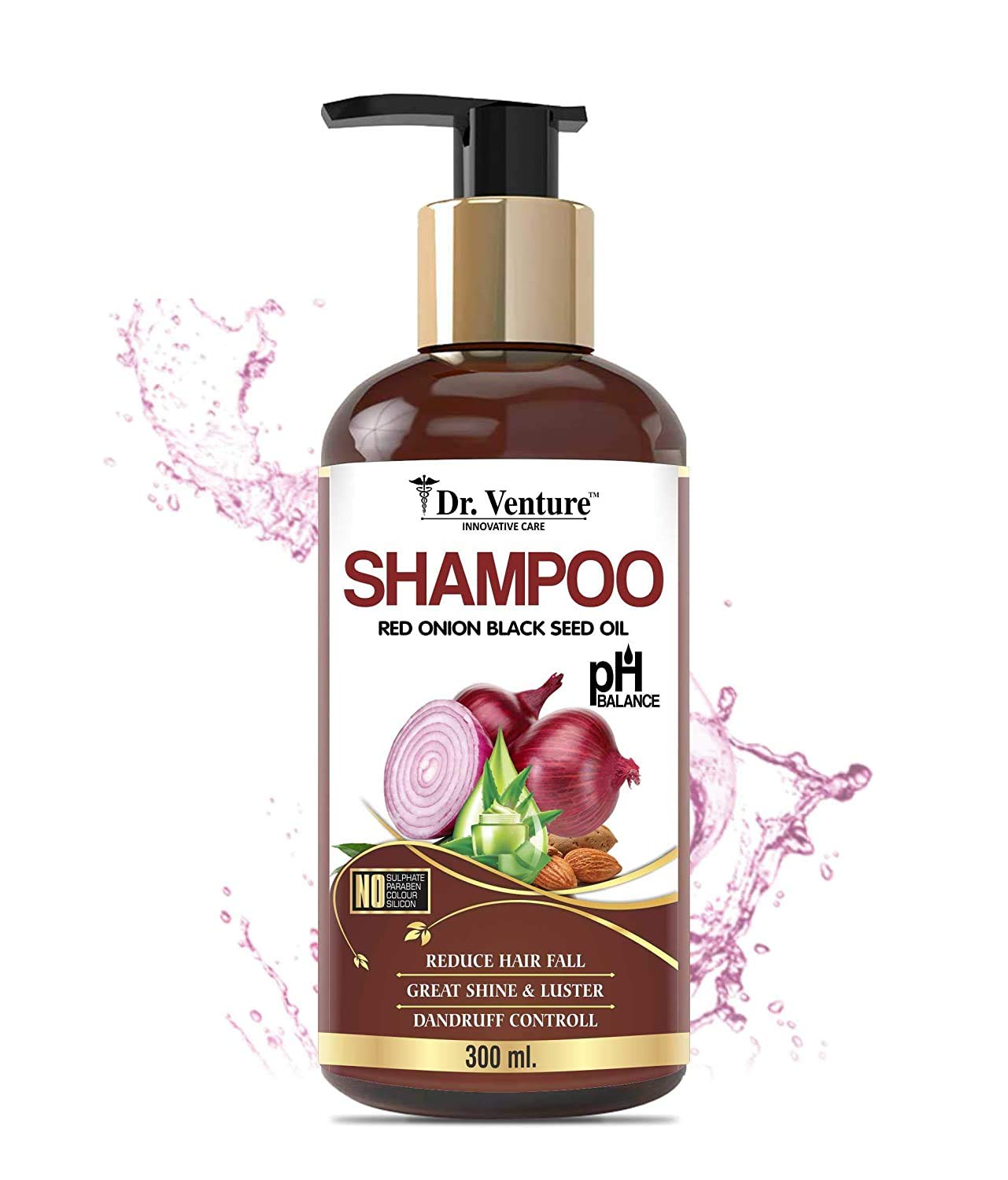 Red Onion Shampoo With Red Onion Black Seed Oil Extract For Hair Growth, Hair Strengthening, Hairfall And Dandruff Control, No Paraben No Silicone No Sulphate No Colour 300 ml pack of 1-image-15