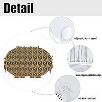 Vista 75 de Mantel ajustable de girasol, patrón de campo rural inspirado en el arte popular, casa de campo, granja, mantel impermeable para interiores y Verde