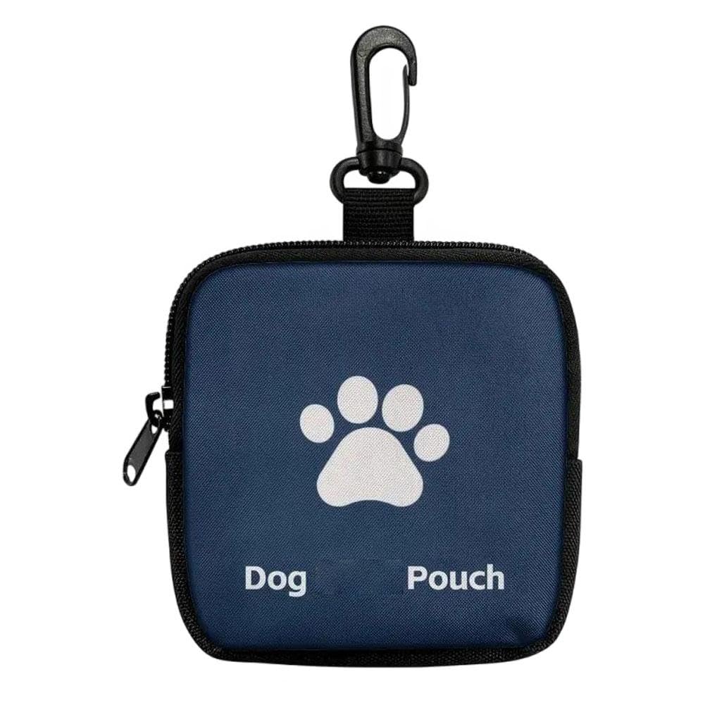 Training Treat Pouch, Dog Treat Pouch Small, Waterproof Oxford Cloth Snack Bag with Secure Zipper Closure, Foldable Pet Training Accessory for Outdoor And Indoor Use (Navy blue)