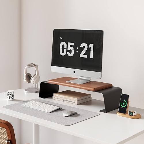 Elevador de soporte para monitor, elevador plegable para monitor de computadora, soporte de computadora de longitud ajustable y cajón de