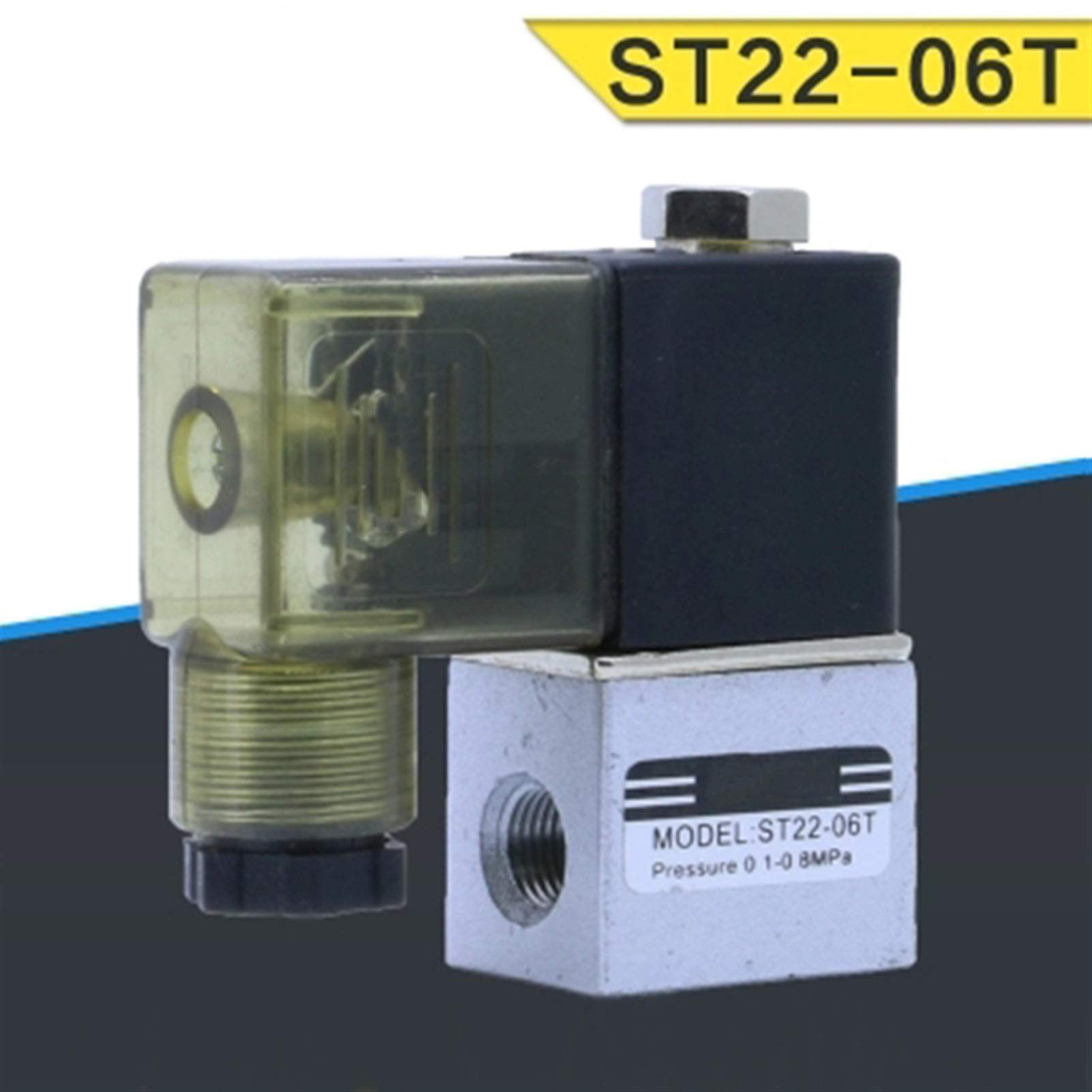 Magnetventile 1/8 Zoll DC24V normalerweise offenes SOTE Magnetventil AC220V 380V ST22-06T Luftkompressorpumpe Zubehör Auspuffventil (Größe: 220V)