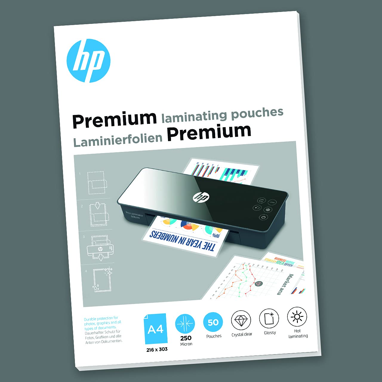 HP folia do laminowania Premium A4 250 mikronów 50x