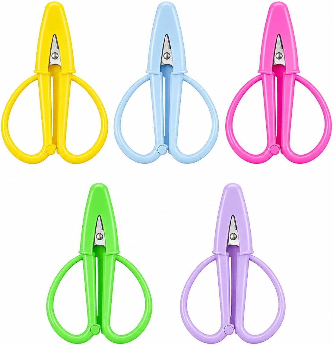 12 Pack Mini Scissors Set - Small, Sharp, Portable Scissor with Protective Cover - Tiny Detail Scissors for Sewing, Embroidery, Crafts, Knitting, and DIY Projects (4 Colors)