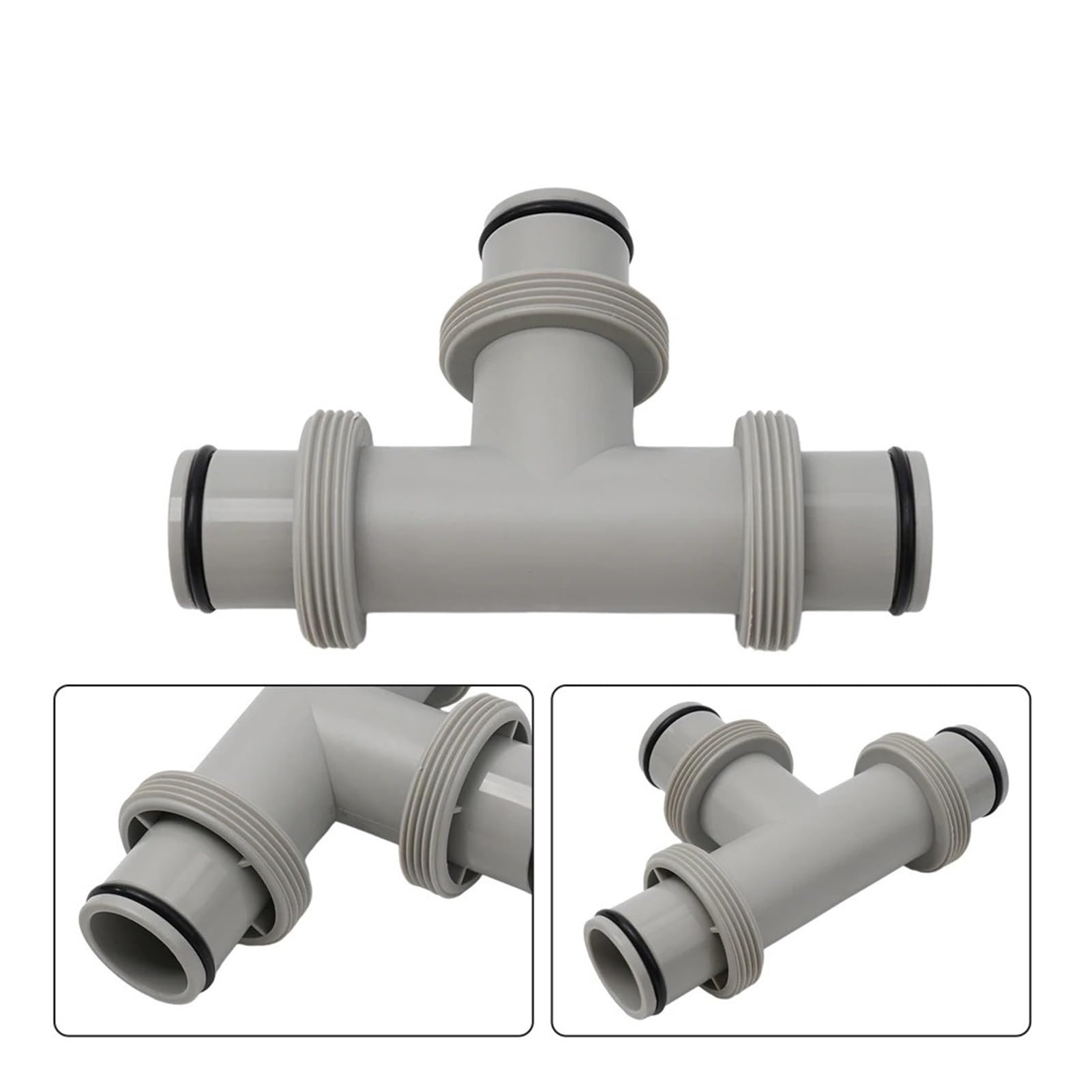 Adaptador de conector de doble división for piezas Intex, manguera, válvula de émbolo, material PP, bombas de piscina, juntas tóricas de goma, conector en T