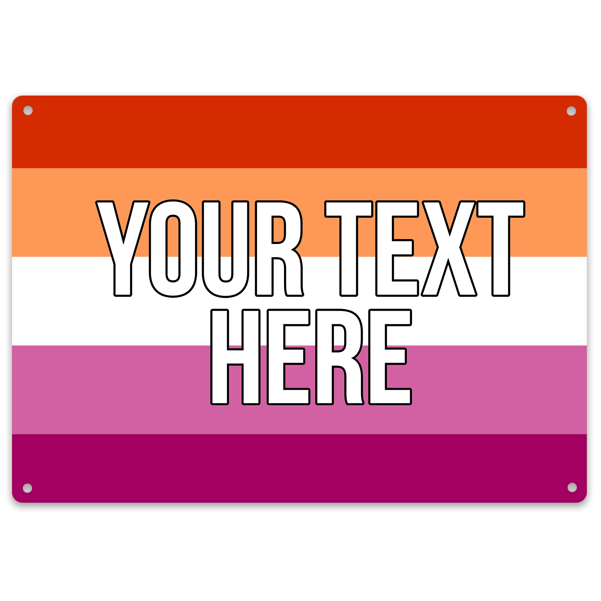 Personalised Gay Pride Flag Sign, Pride Flag Bar Sign Metal Plaque, Transexual Lesbian Bisexual Pansexual LGBT, Garden Outdoor Shed BBQ Gift, Large, Lesbian โ image 1