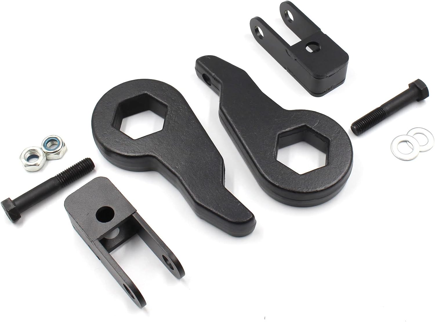 YZQPNB1-3 inch Leveling Lift Kit with Shock Extender Brackets Compatible with 1999-2007 Chevrolet Silverado 1500 Tahoe Avalanche & GMC Sierra Yukon 4WD Torsion Bars Keys