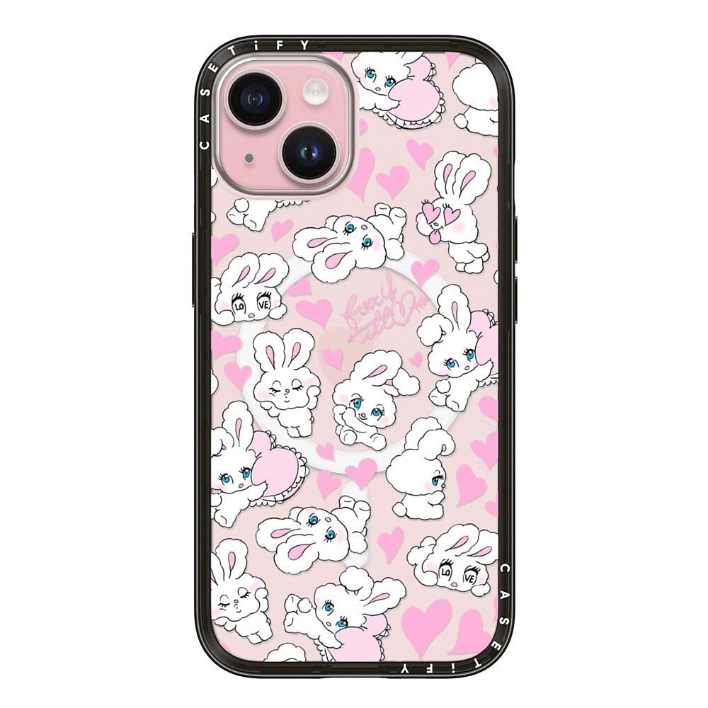 CASETiFY コンパクト iPhone 15 ケース [MagSafe対応/薄型 軽量/耐衝撃] - Sweetheart Mix - ブラック