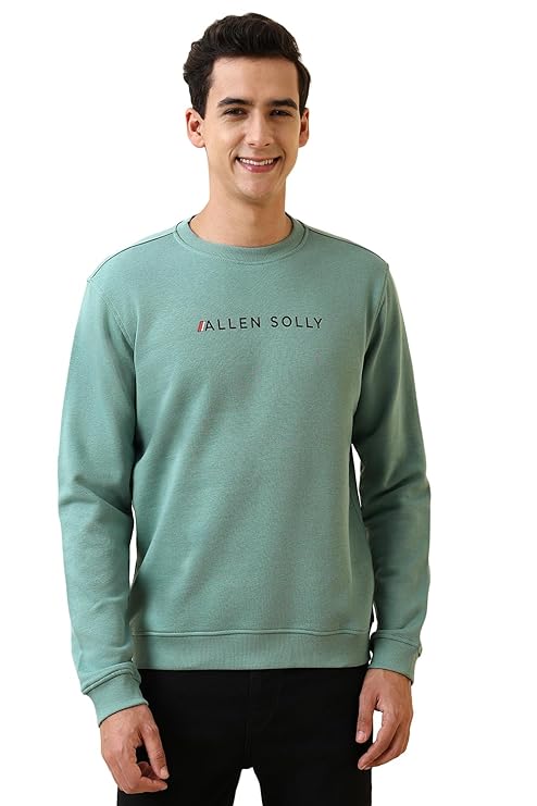 Allen Solly Men's Casual Crew Neck Sweatshirt | 60% Cotton | Regular Fit | Full Seelves Sweatshirt