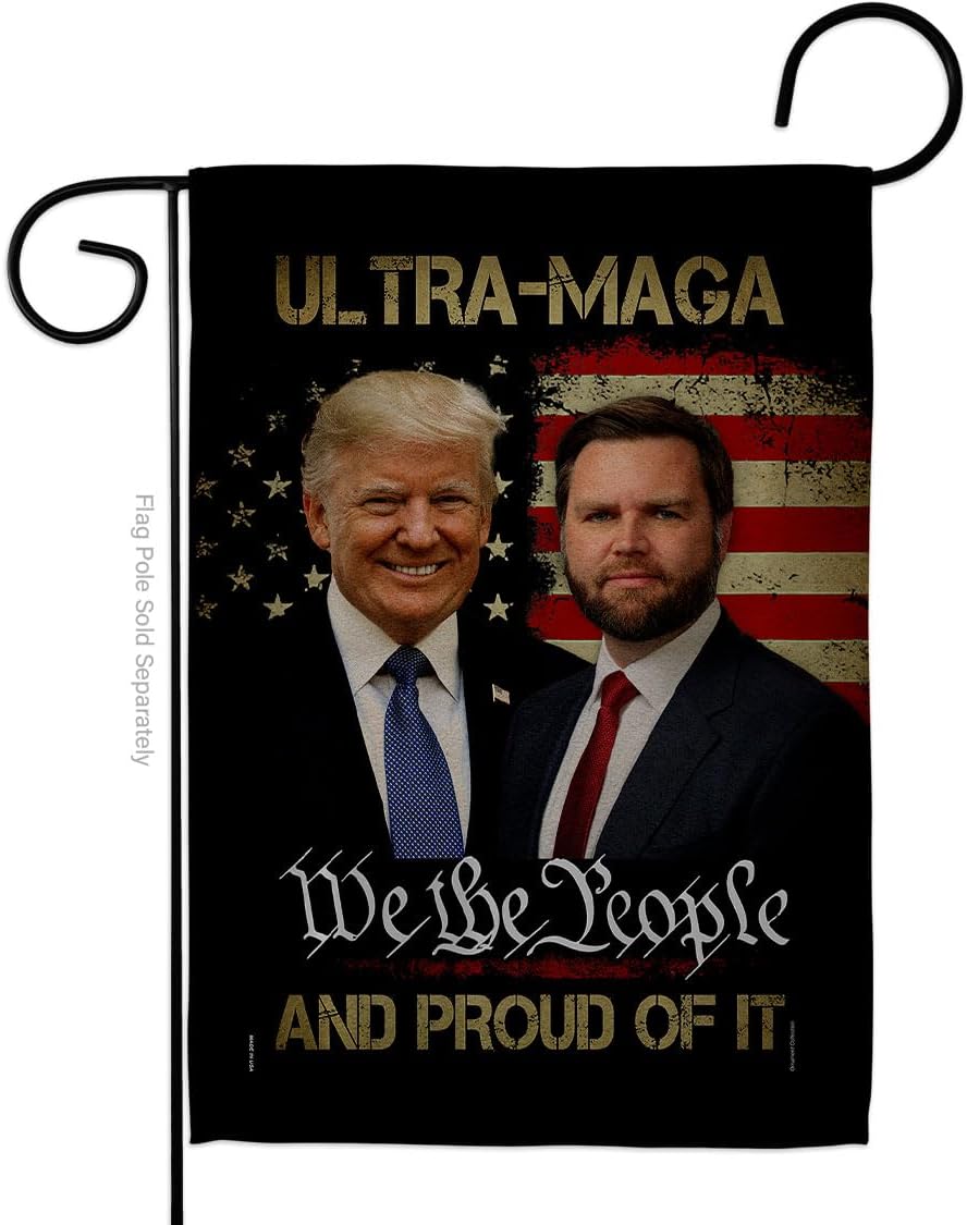Trump Vance Ultra MAGA Flag Yard Sign Wall Hanging Decor Home Poster Rally Shooting MAGA 2024 Political Poster Lawn Garden Outdoor Patriotic Patio Decoration Republican Gift Made in USA