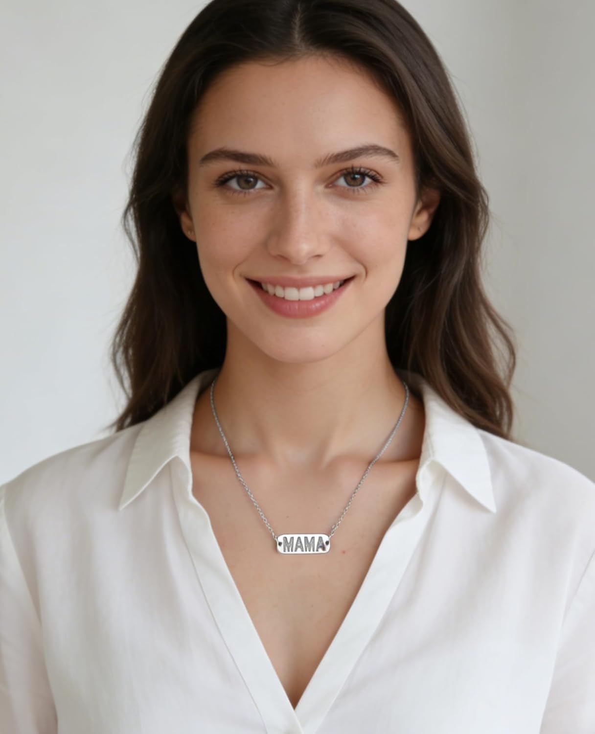 Mother's Day Gifts,Silver Mama Necklaces for Women, Dainty Mom Pendant Bar Necklace,Non Tranish Charm Mama Choker for Gift for Mother, First Time Mom,Trendy Jewelry for Chrismas - Image 4