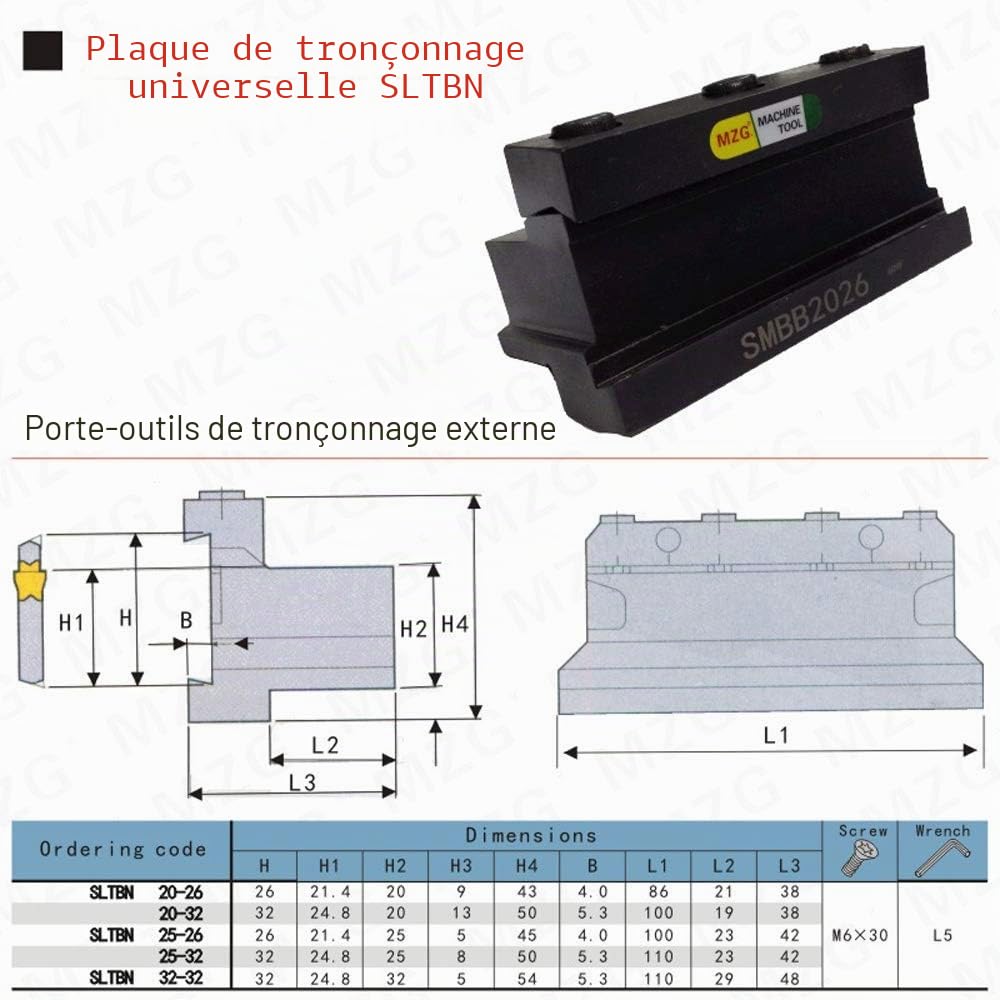 CNC SLTBN20-26 Tronçonnage Outils de porte-outils pour SP Carbide Insert SPB Cutter