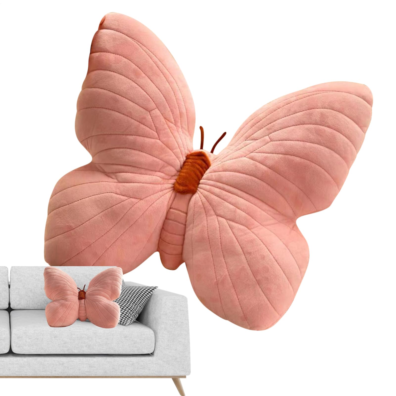 Oreiller papillon et coussin en peluche pour un salon cocooning et chaleureux