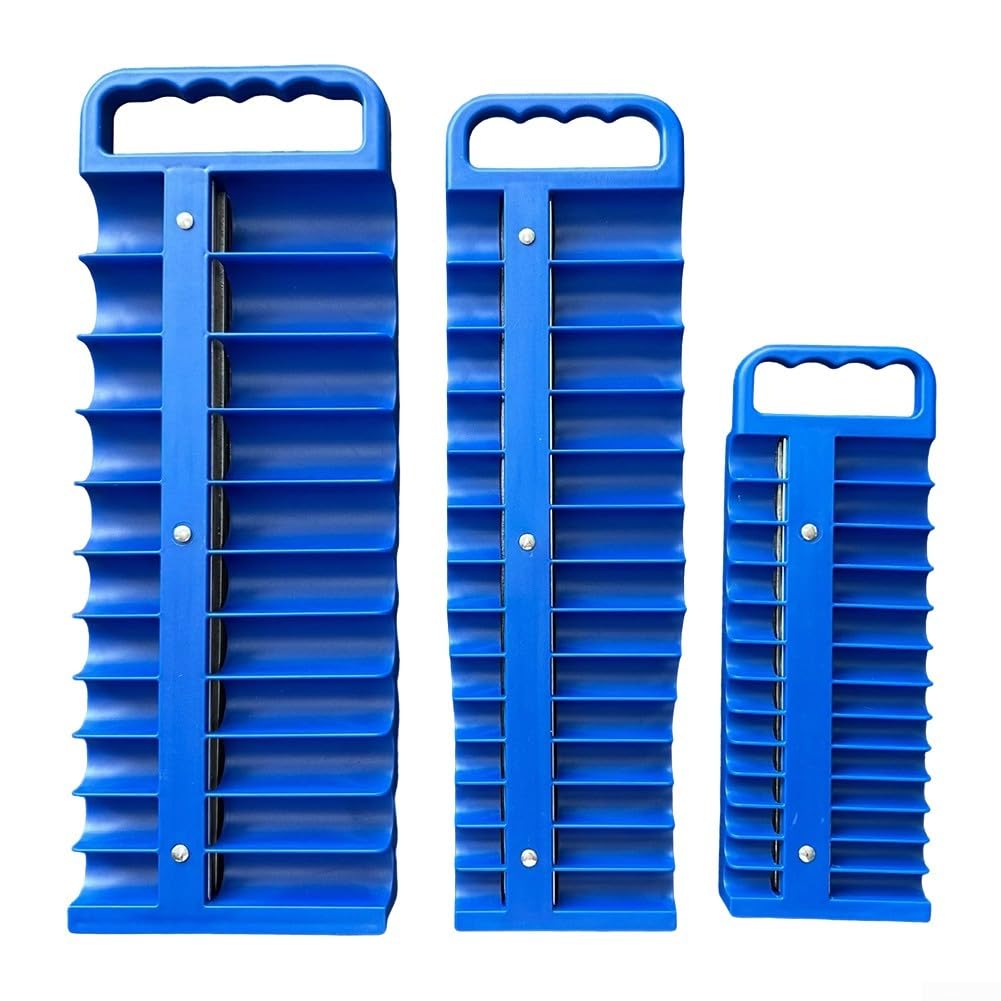 Organizador de enchufes, bandeja de almacenamiento magnética de 76 piezas, soporte de 1/4 3/8 1/2 pulgadas para almacenamiento de herramientas de taller de garaje (3 piezas)