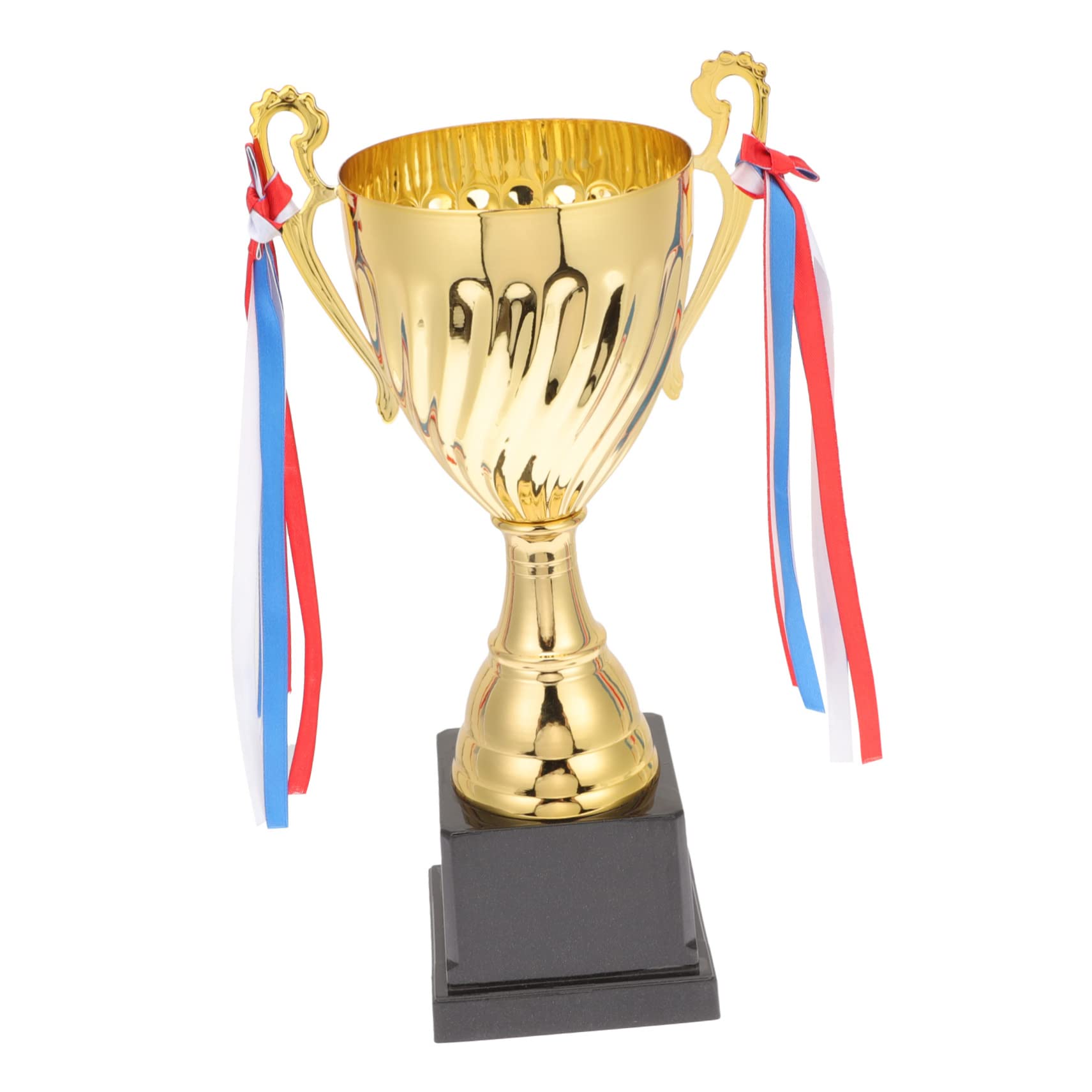 Toyvian Trofeo de Premio Deportivo de Competición Metálico Dorado | Copa en Negro, Diseño Brillante, para Niños y Adultos, Adecuado para Premios en Concursos y Fiestas Navideñas
