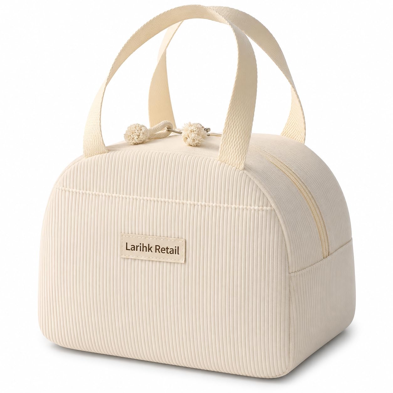 Lunch Bag for Women & Men, Insulated Lunch Tote Bag, Large 6.5L Reusable Lunch Box with Waterproof Leakproof Lining, Corduroy Cooler Bag for Office, School, Picnic, Travel & Camping (Ivory Beige)-image-47