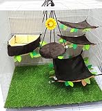 5 Pcs Sugar Glider Hamster Squirrel Chinchillas Small Pet Edge Cushion Cage Set Forest Pattern Get F