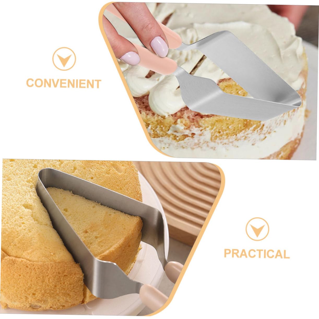 Cabilock Cortador de Pastel Ligero y Fácil de Usar de Acero Inoxidable 4 Piezas para Cumpleaños y Fiestas Adecuado para Reposteros y Barbacoas y Barbacoas
