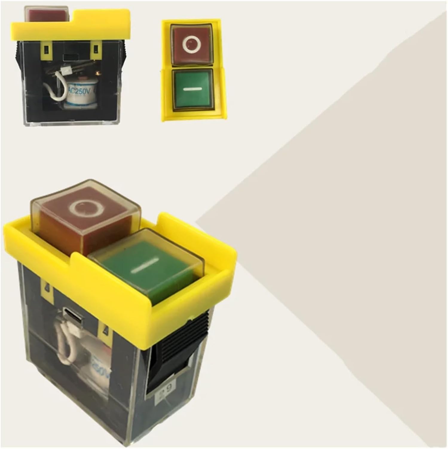 1Pcs Electromagnetic Switch, KJD6 5E4 Switch, Control Box Switch for Drill Machine AC 250V 6(4) A