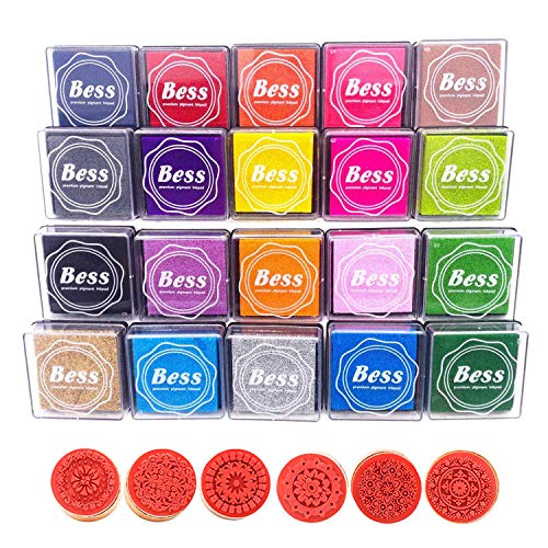 Tamponi per timbri?Tampone di inchiostro di impronte digitali 20 colori tampone inchiostro per timbri timbro cuscinetto inchiostro per fai da te e uso su carta legno tessuti Scrapbooking